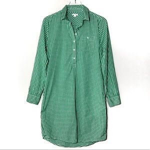 GAP Mindy Gingham Green Shirtdress XS